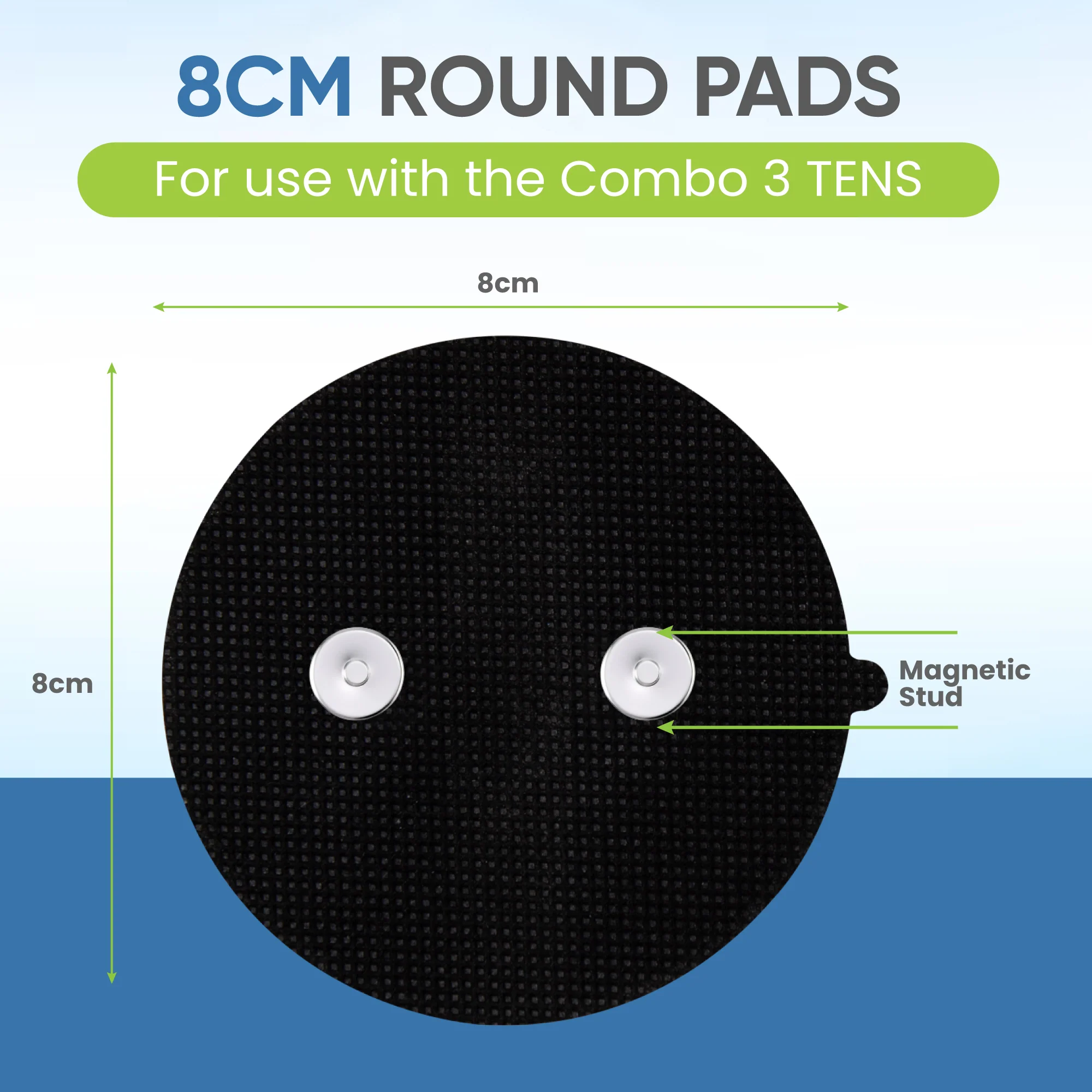 Sensitive Skin - 8cm Round Dual Magnetic Stud Electrodes - Image 3