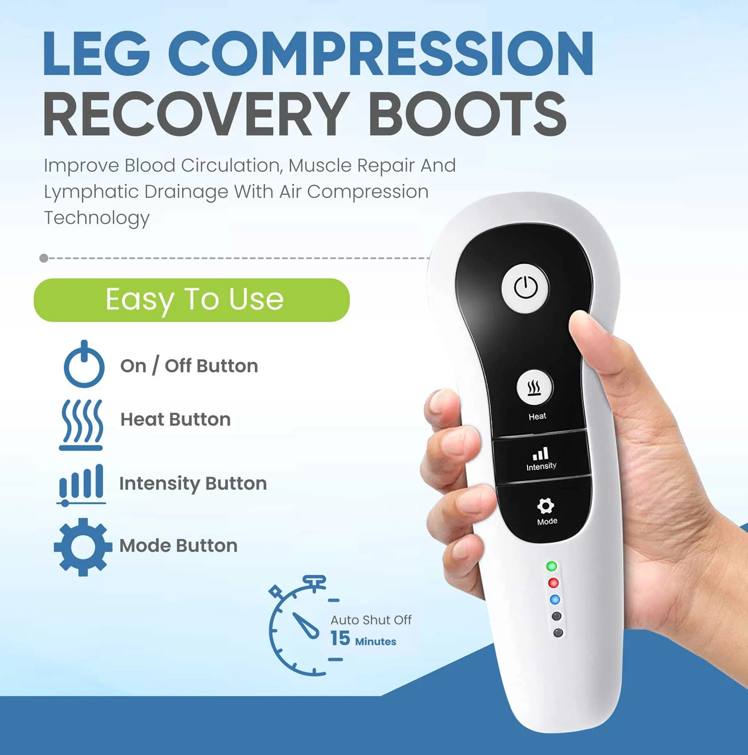 Air Compression Leg & Calf Massager with Heat - Image 4