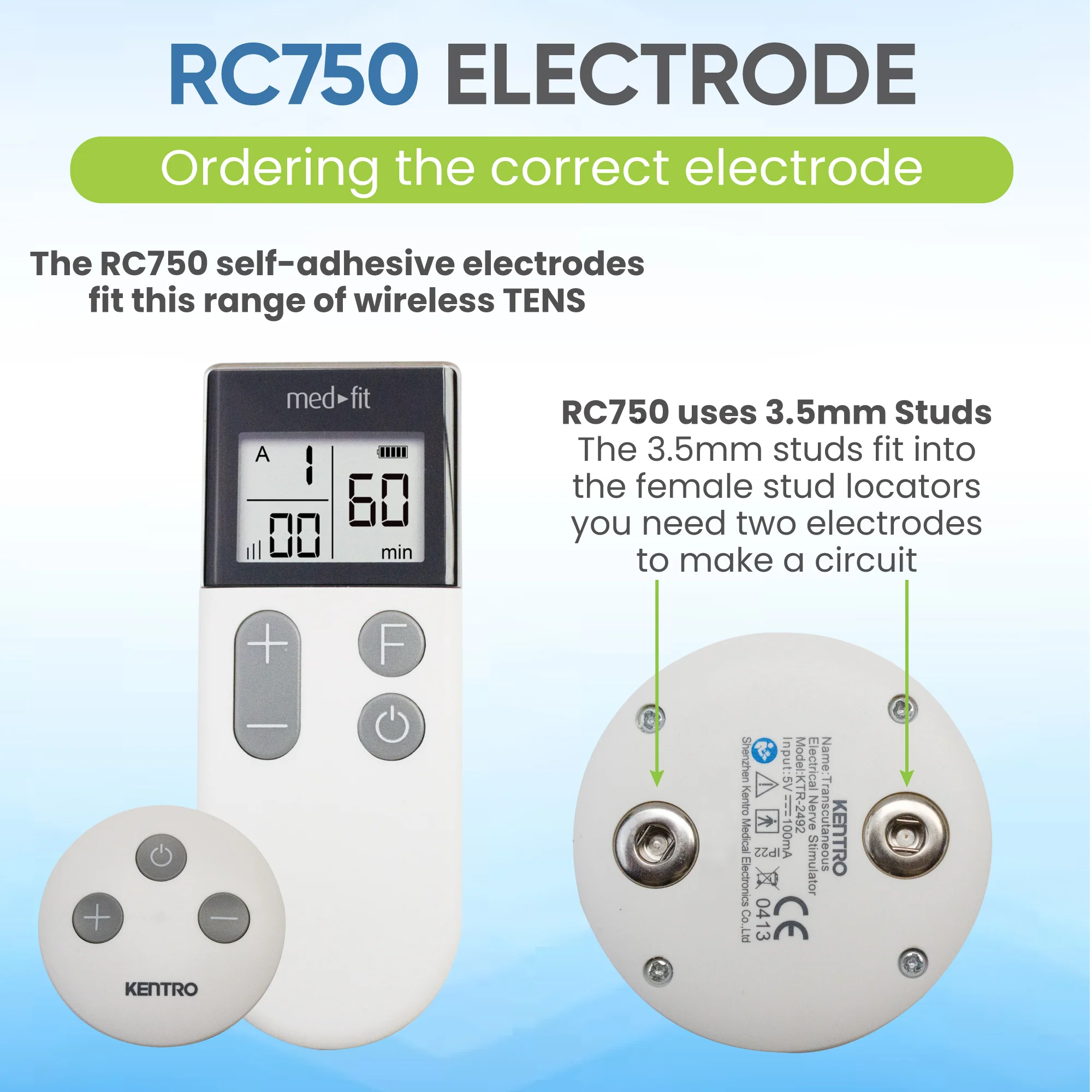 Range Extender Black Dual Wireless TENS Electrodes - Image 3