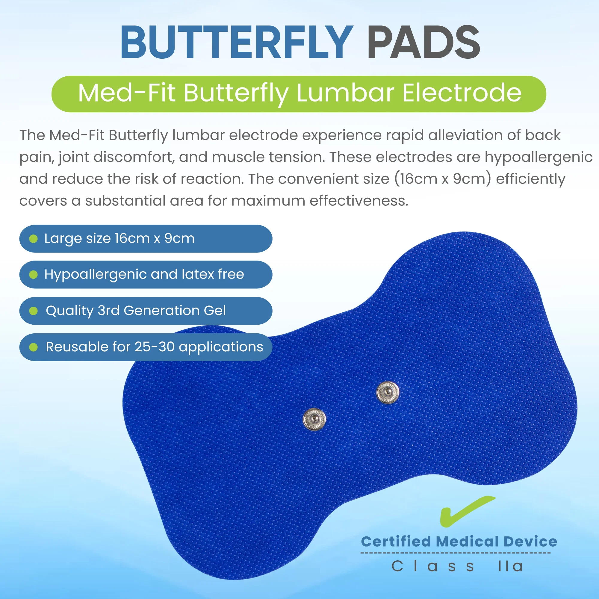 Blue Butterfly Wireless TENS Electrodes - Image 7