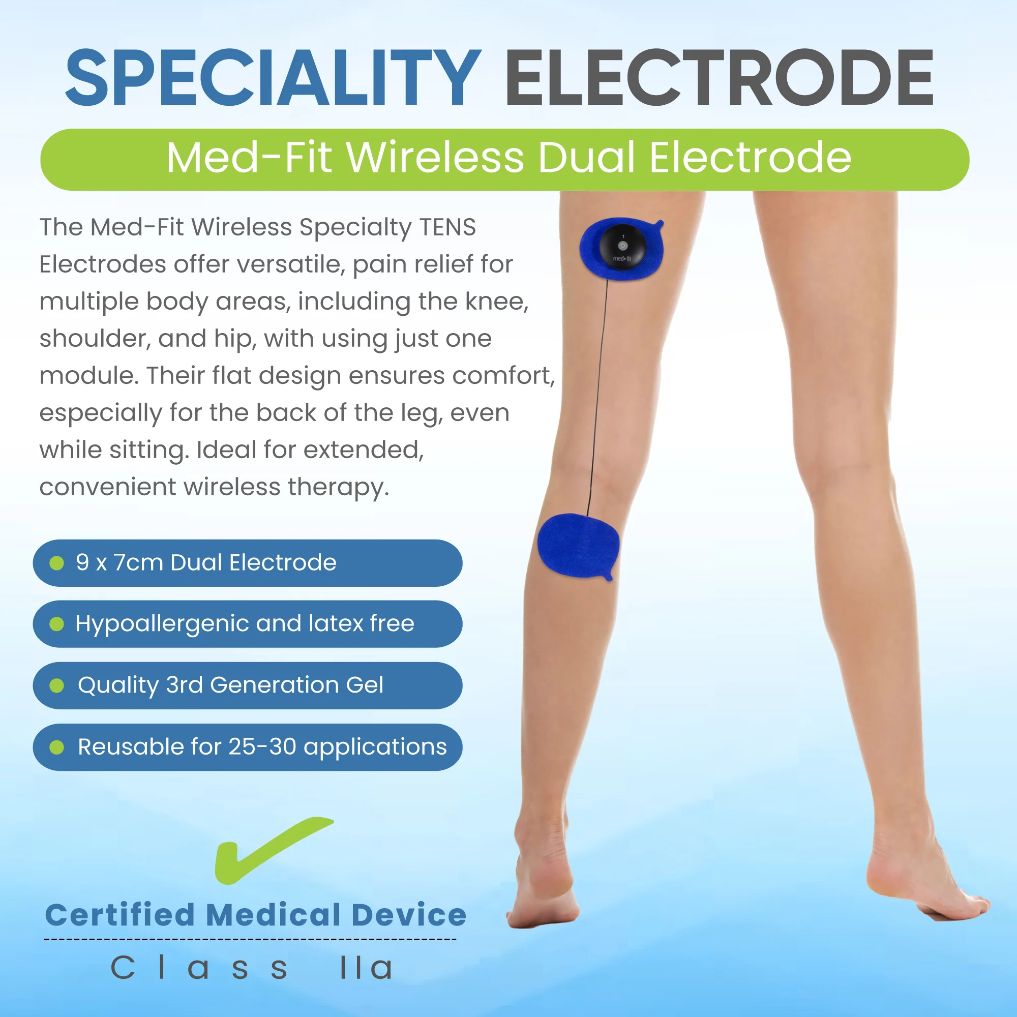 Range Extender Blue Dual Wireless TENS Electrodes - Image 5