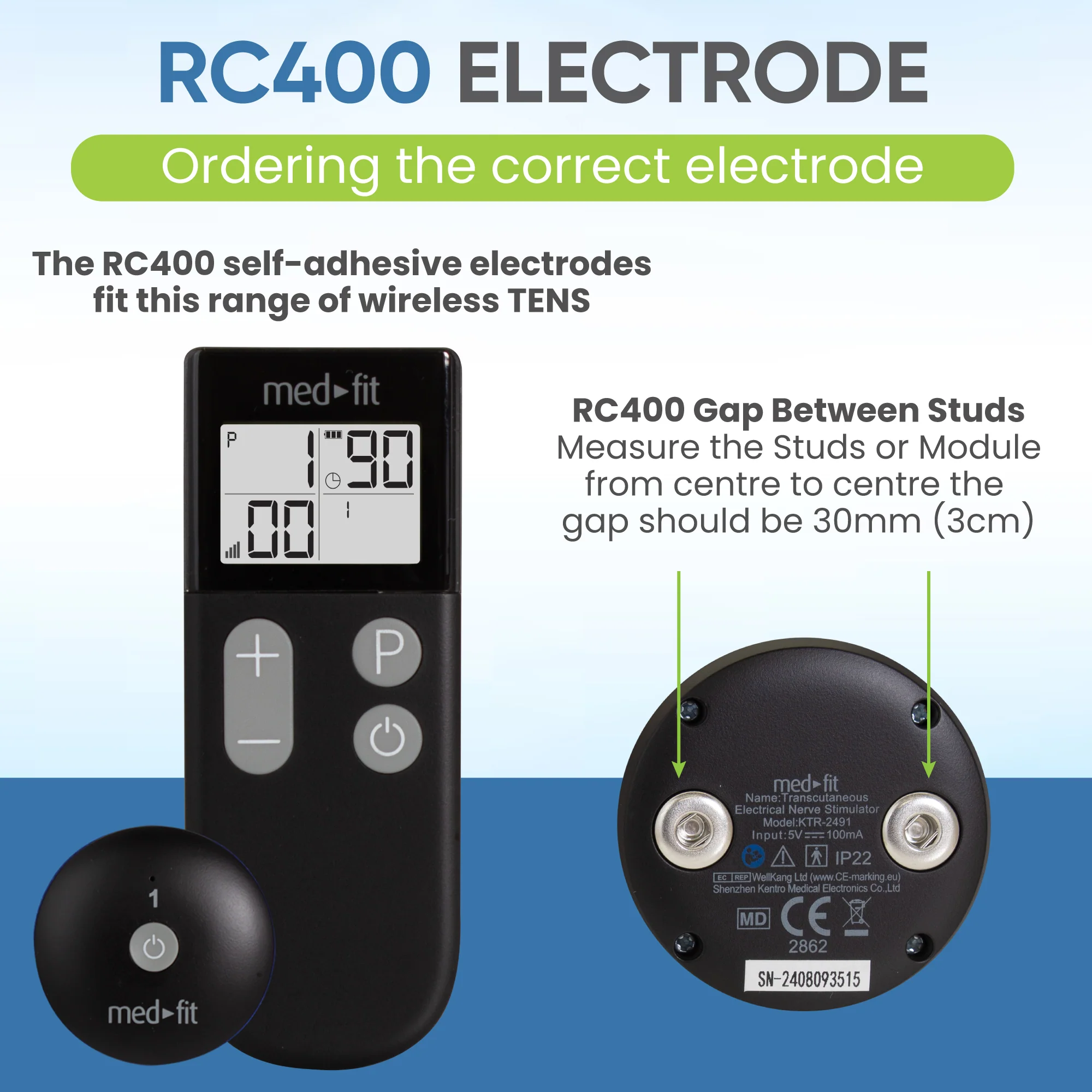 Black Butterfly Wireless TENS Electrodes - Image 3