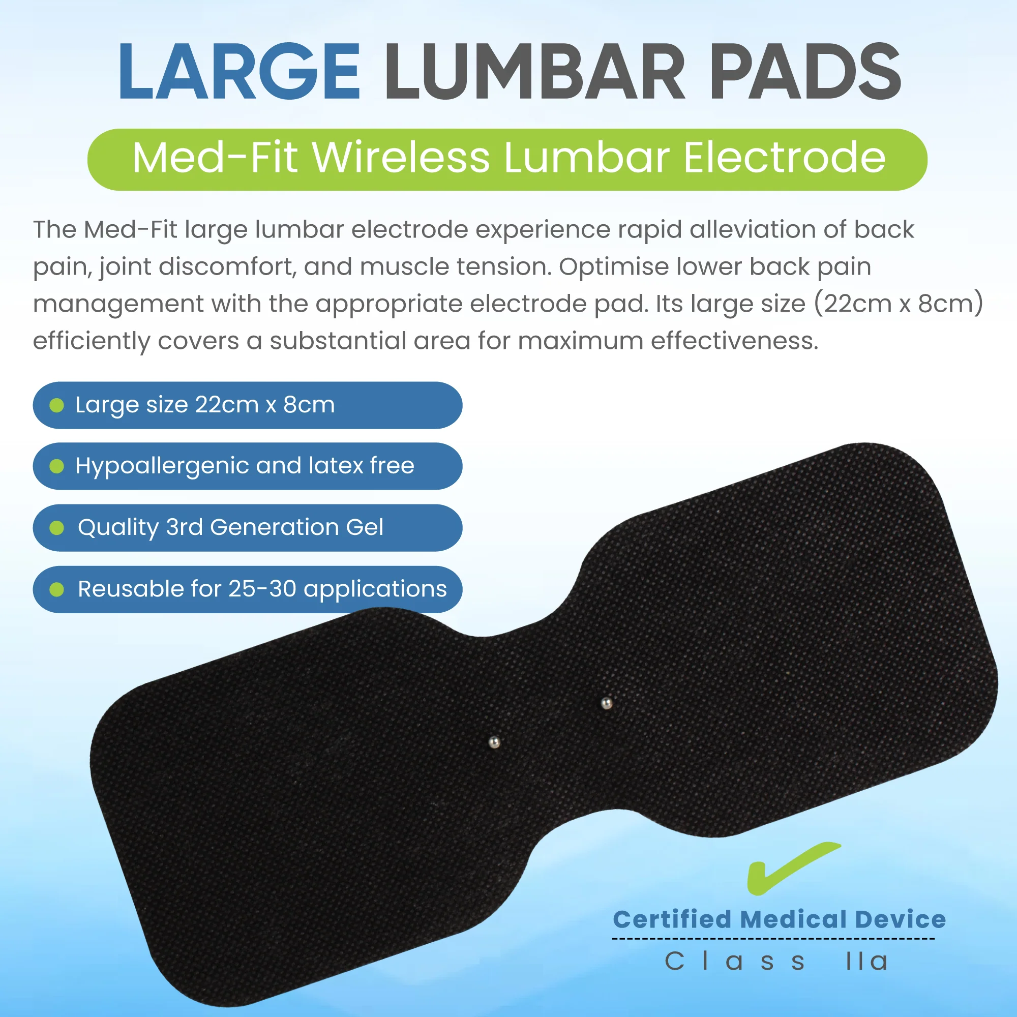 Black Butterfly Wireless TENS Electrodes - Image 4