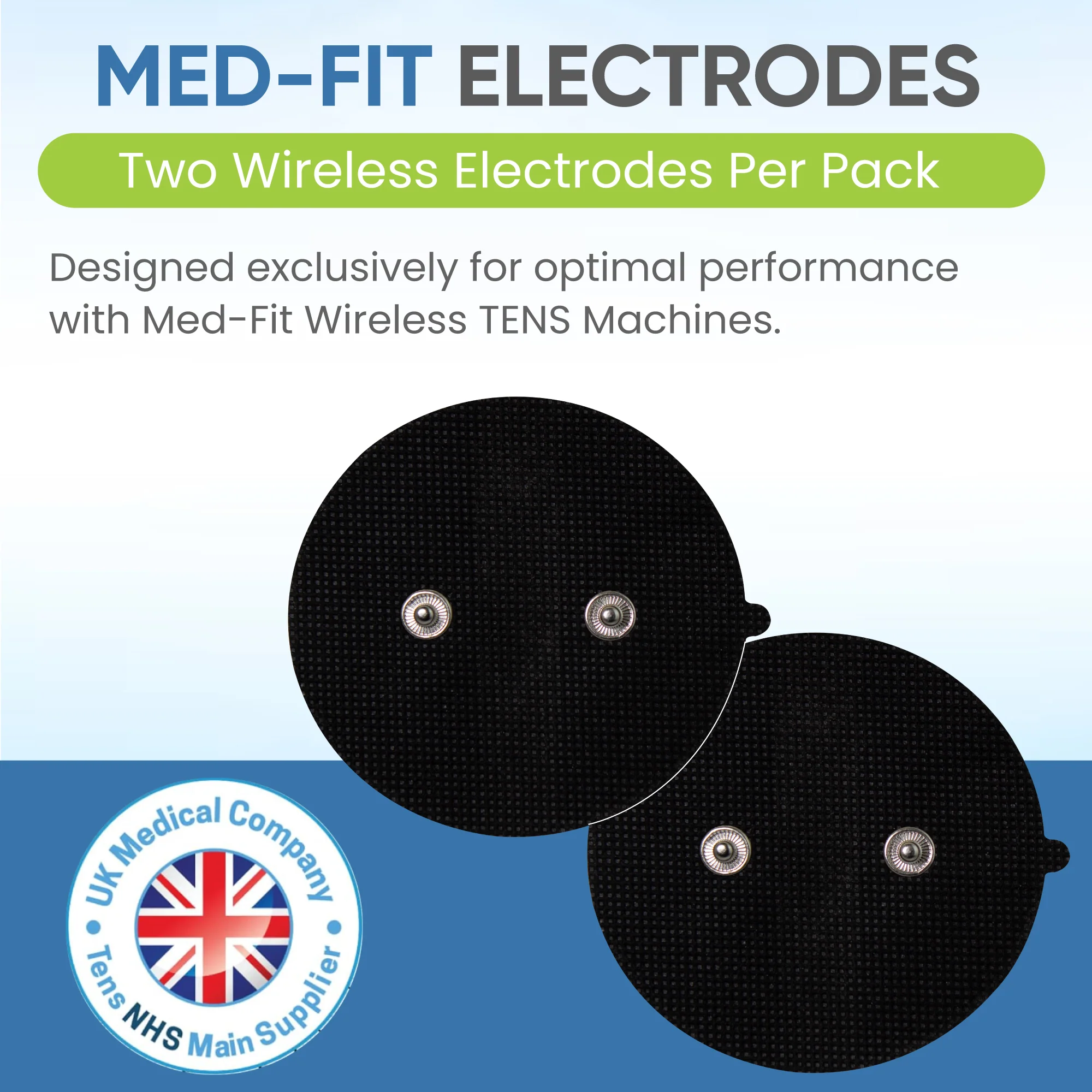 Dual Stud 8cm Round Self-Adhesive Electrodes - Image 3