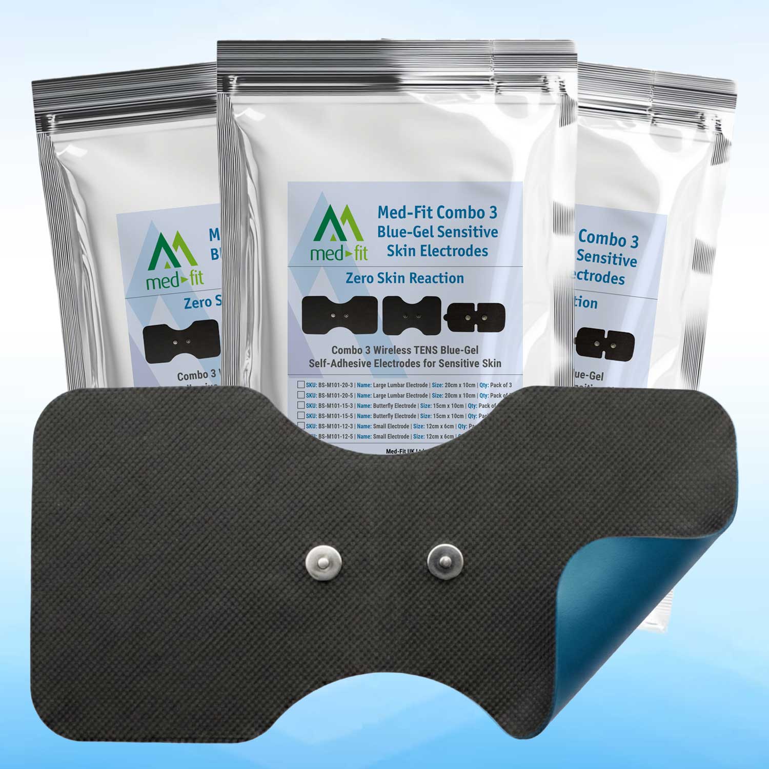 Sensitive Skin Large Lumbar Wireless Electrodes - Combo Electrodes - Image 4
