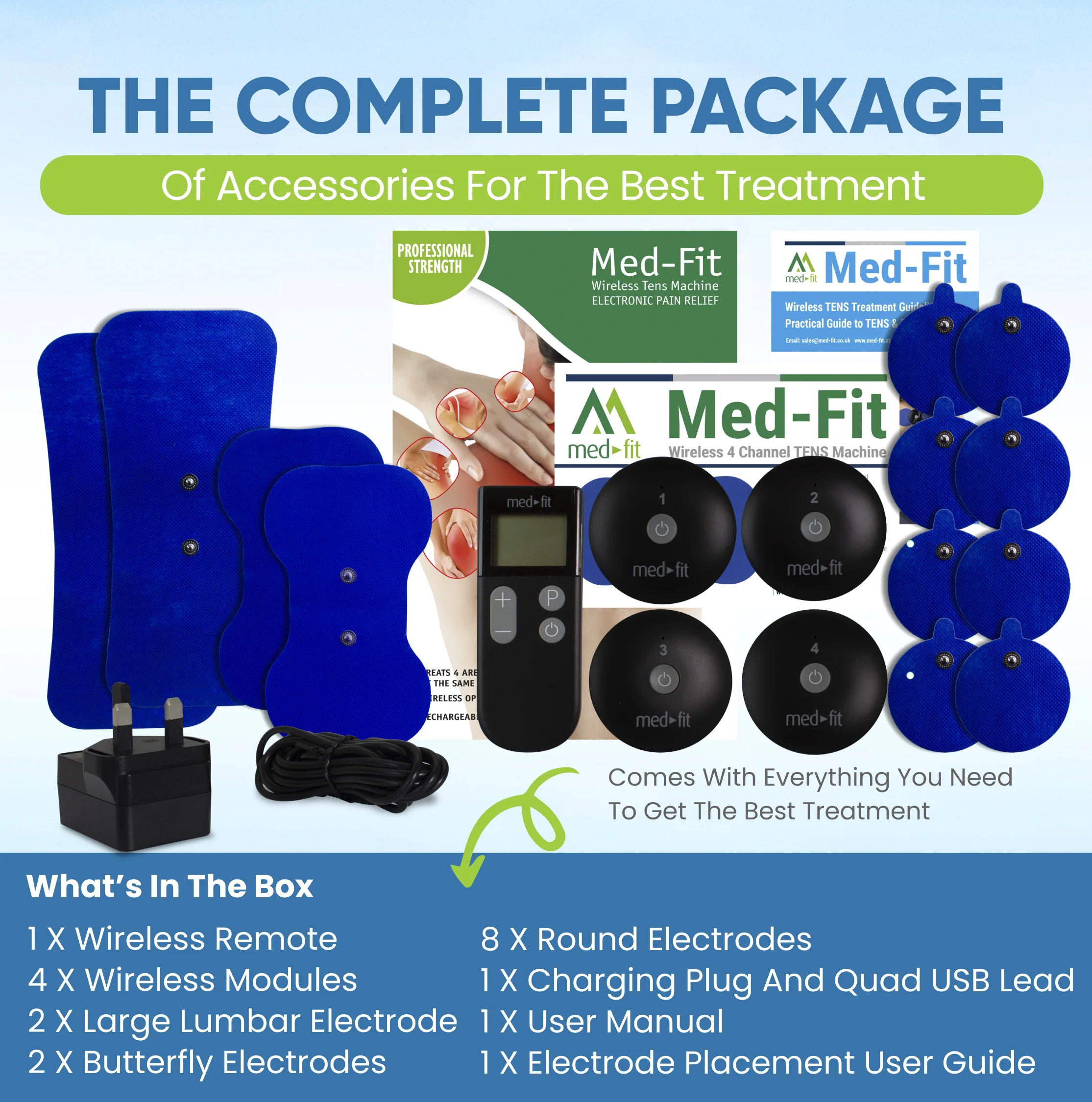 Med-Fit Wireless 4 Channel TENS & EMS Machine - Image 4