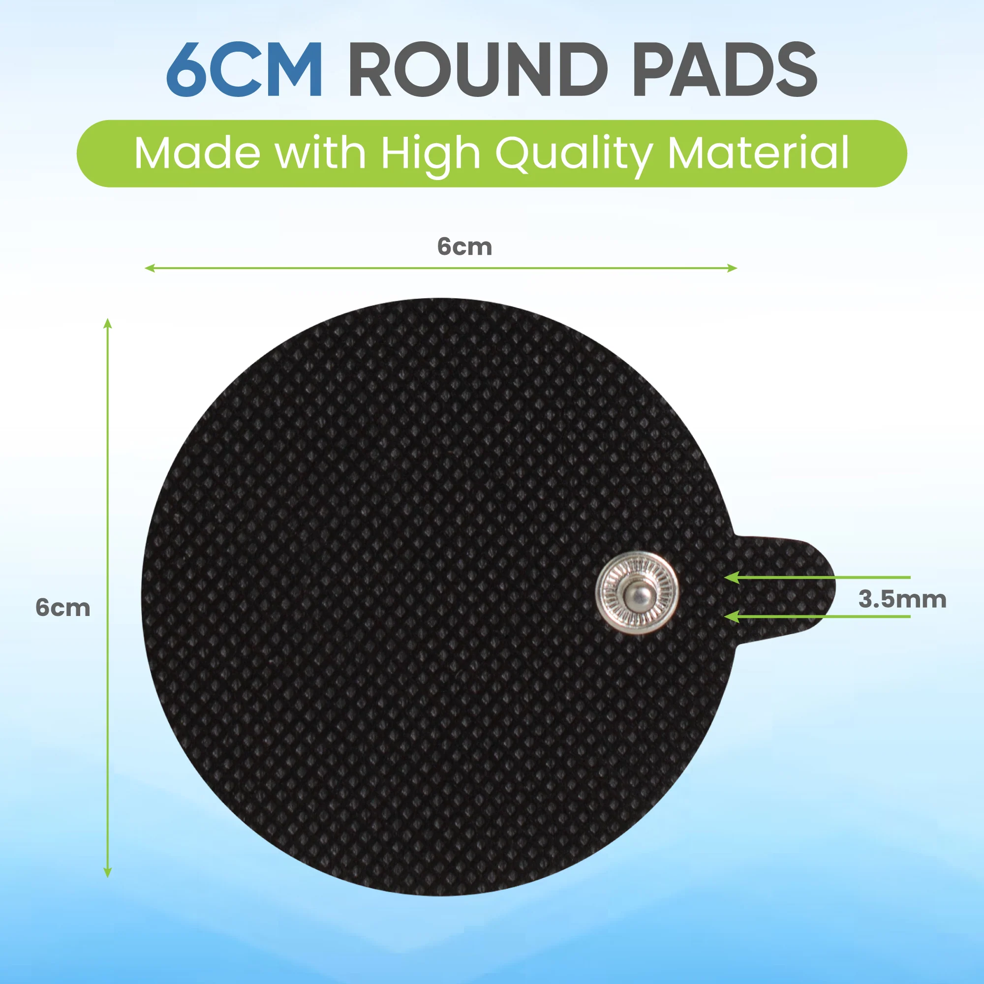 Round Black Wireless TENS Electrodes Pack of 8 - Image 3