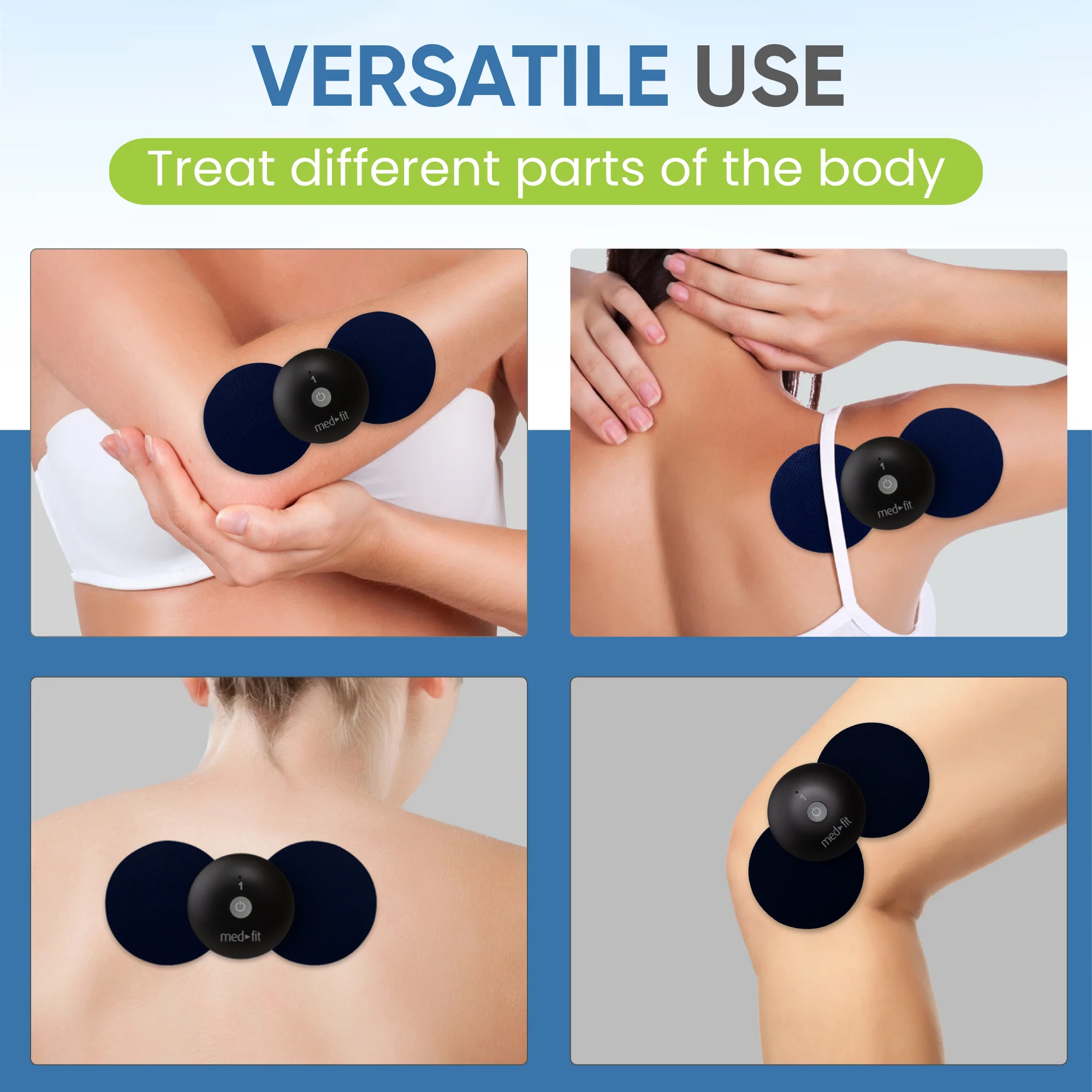 Round Black Wireless TENS Electrodes Pack of 8 - Image 5