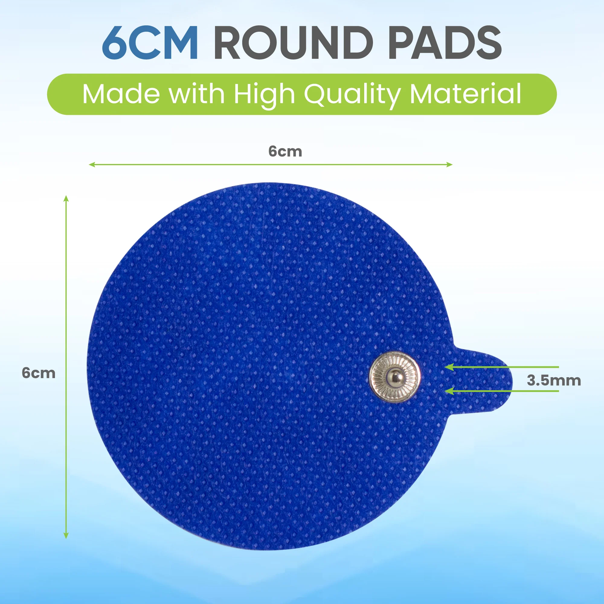 Round Blue Wireless TENS Electrodes Pack of 8 - Image 2