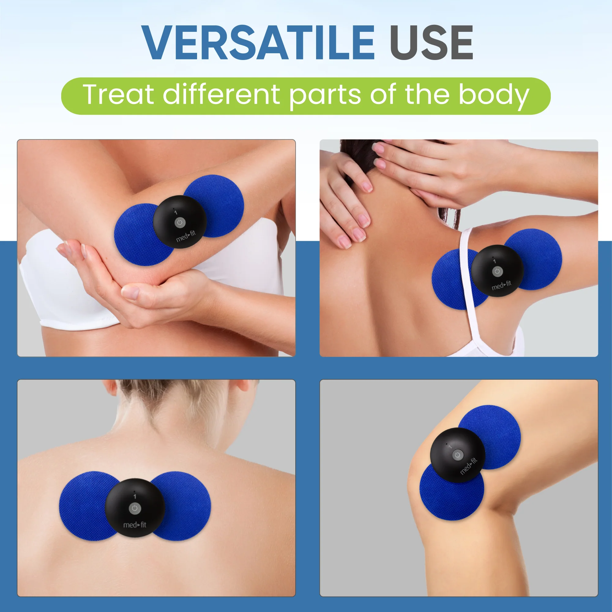 Round Blue Wireless TENS Electrodes Pack of 8 - Image 8